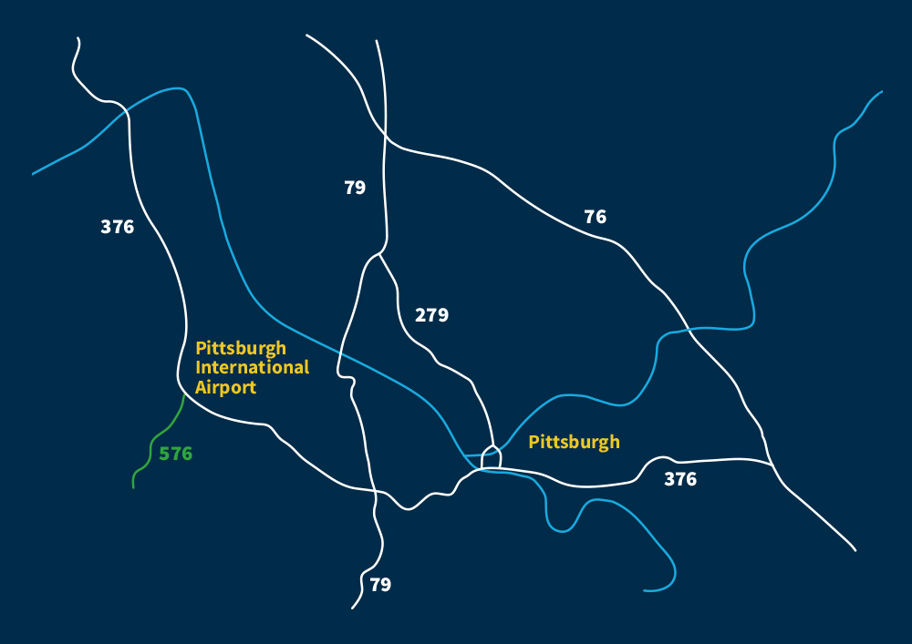 map of Pittsburgh, Pennsylvania